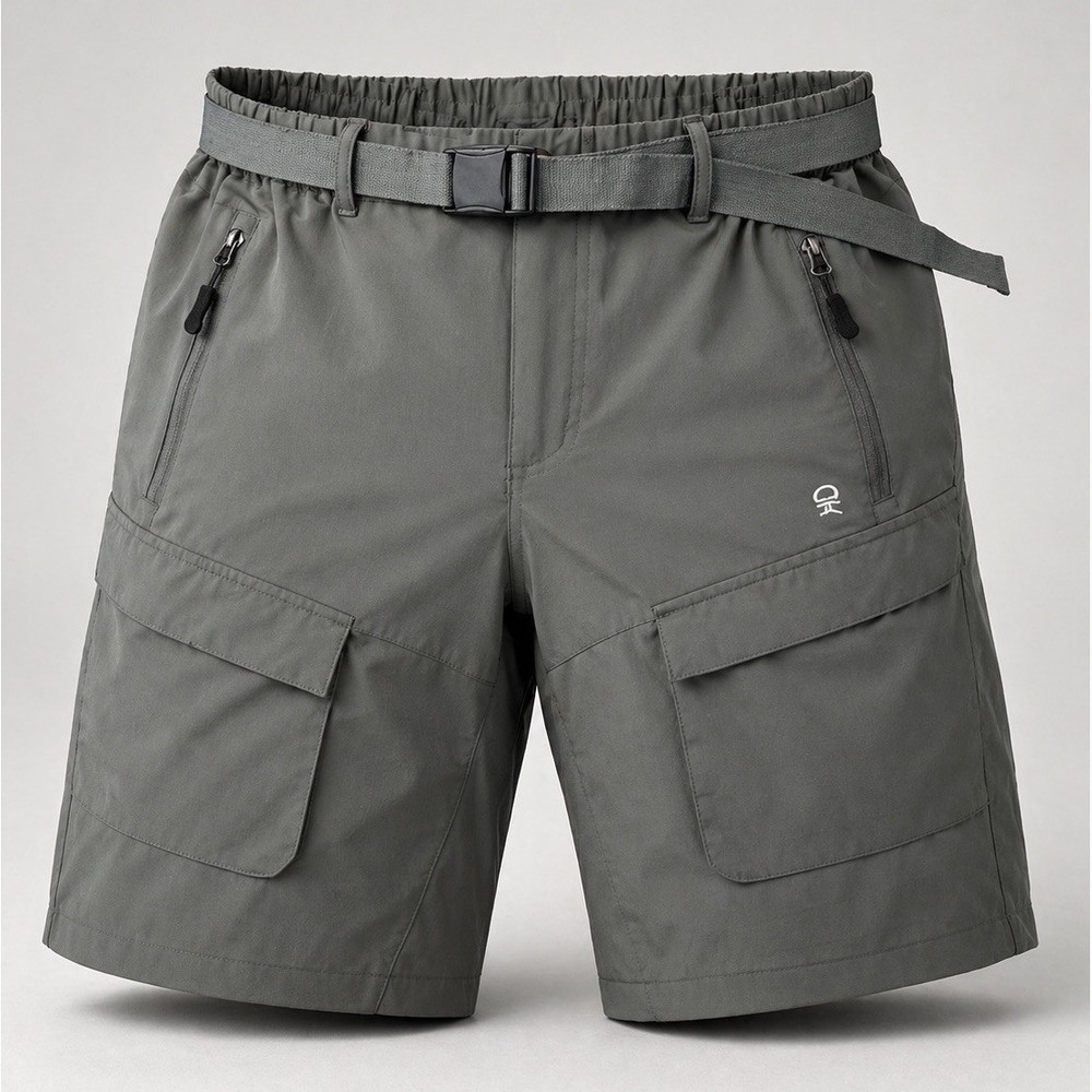 Little Donkey Andy Shorts Mens M Cargo Hiking Grey Belted Stretch Outdoor 10 in